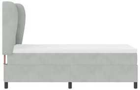 vidaXL Κρεβάτι με Στρώμα  Light Grey 90x200 cm Βελούδο