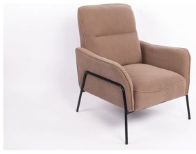 Πολυθρόνα ArteLibre ELAN Taupe Ύφασμα Κοτλέ/Μέταλλο 94x77x82cm