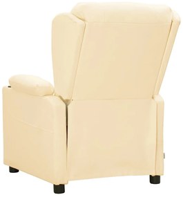 vidaXL Πολυθρόνα Μασάζ Ηλεκτρική Κρεμ από Συνθετικό Δέρμα