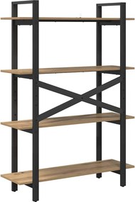 vidaXL Ράφι Βιβλίων 4 επιπέδων 100 x 33,5 x 140 εκ Επεξεργασμένο ξύλο