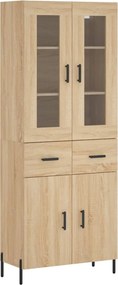 vidaXL Ντουλάπι Sonoma δρυς 69,5 x 34 x 180 εκ. από Επεξεργασμένο Ξύλο
