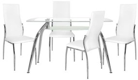 Σετ τραπεζαρίας C10060.01 5τμχ με Τραπέζι NORRIS 120x75x75εκ. &amp; Καρέκλες KIM Λευκές