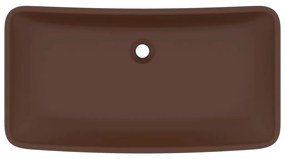 Νιπτήρας Πολυτελής Ορθογώνιος Σκ. Καφέ Ματ 71x38 εκ. Κεραμικός - Καφέ