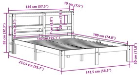 ΠΛΑΙΣΙΟ ΚΡΕΒΑΤΙΟΥ ΜΕ ΚΕΦΑΛΑΡΙ ΛΕΥΚΟ 140 X 190 ΕΚ. ΜΑΣΙΦ ΠΕΥΚΟ 3306040