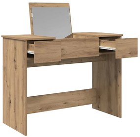 vidaXL Τραπέζι Μακιγιάζ με Καθρέπτη Δρυός 100x45x76 εκ.