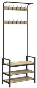vidaXL Κρεμάστρα Sonoma Δρυς 75 x 34 x 184 εκ Επεξεργασμένο ξύλο