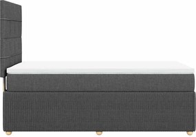 vidaXL Κρεβάτι Boxspring με Στρώμα Σκούρο Γκρι 100x200 εκ. Υφασμάτινο
