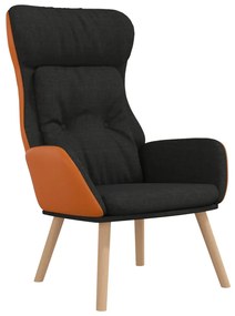 vidaXL Πολυθρόνα Relax Μαύρη από Ύφασμα και PVC