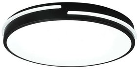 Φωτιστικό Οροφής - Πλαφονιέρα Tacoma R62241132 24W Led Φ40cm 5cm Black Mat RL Lighting Metal