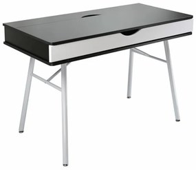 Τραπέζι γραφείου Mesa 124, Με συρτάρια, 75x115x55cm, Wenge, Άσπρο