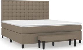 vidaXL Κρεβάτι Boxspring με Στρώμα Taupe 180x200 εκ. Υφασμάτινο