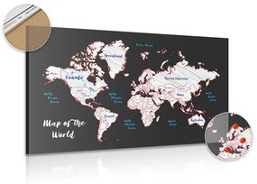 Εικόνα στο φελλό ενός μοναδικού παγκόσμιου χάρτη - 90x60  wooden