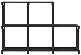vidaXL Ραφιέρα με 5 Κύβους Μαύρη 103 x 30 x 72,5 εκ. Υφασμάτινη