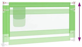 vidaXL Μπάρα Κρεβατιού Προστατευτική Πράσινη 160 x 25 εκ. Υφασμάτινη