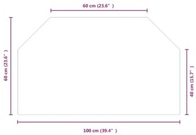 Πλάκα Τζακιού Εξάγωνη 100 x 60 εκ. Γυάλινη