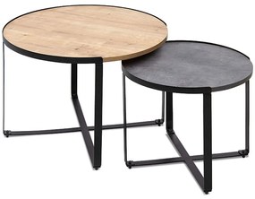 Ζιγκόν Davis (Σετ 2Τμχ) 0128608 70x69x46/50x49x41cm Sonoma-Anthracite