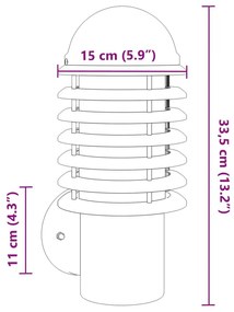 Φωτιστικό Τοίχου Εξωτερικού Χώρου Μαύρο από Ανοξείδωτο Ατσάλι - Μαύρο