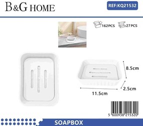 Σαπουνοθήκες μπάνιου πλαστικές - Σετ 9pcs - White - 21532