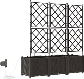 vidaXL Γλάστρα Κήπου 3 pcs Καφέ Ατσάλι