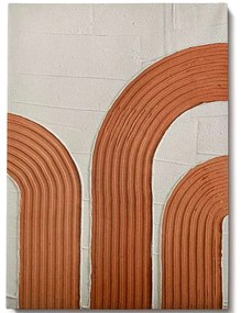 Πίνακας Καμβάς 3D 112RGN1148 70x100cm Light Grey-Orange Wallity Vertical Ξύλο, Καμβάς
