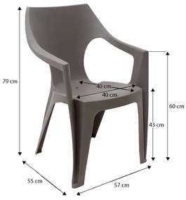 Πολυθρόνα πολυπροπυλενίου Dante χρώμα cappuccino 57x55x79εκ. - 26.10079