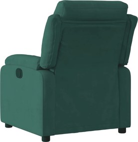 vidaXL Πολυθρόνα Ανακλινόμενη Σκούρο Πράσινο Βελούδινη