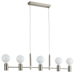 Φωτιστικό Οροφής - Ράγα Adept 77-8248 95x5x120cm 5xE27 60W Nickel Homelighting