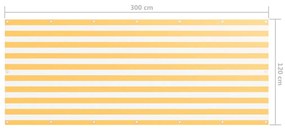 vidaXL Διαχωριστικό Βεράντας Λευκό/Κίτρινο 120 x 300 εκ. Ύφασμα Oxford