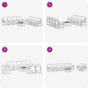 vidaXL Σειρά Καναπέ Εξωτερικού με μαξιλάρι 9 pcs Λευκό και Μπεζ
