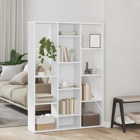 vidaXL Διαχωριστικό/Βιβλιοθήκη Λευκό 100x24x140 εκ. από Επεξ. Ξύλο