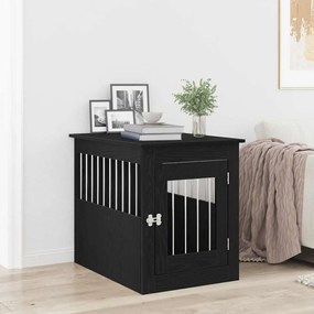 vidaXL Έπιπλα Κλουβιού για Σκύλους Μαύρο Δρυς 75x55x65 εκ. από Τεχνητό Ξύλο