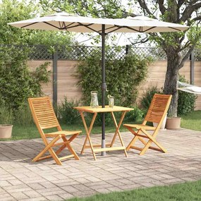 vidaXL Φορητό Σετ Μπιζερί Πτυσσόμενος 3 pcs Καφέ Μασίφ ξύλο ακακίας