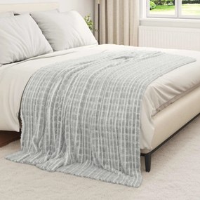 vidaXL Κουβέρτα Γκρι 200 x 150 cm Μαλλί