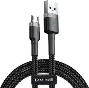 BASEUS Cable USB-A - Micro USB, 3m, 2A, CAFULE (gray+black) - CAMKLF-HG1