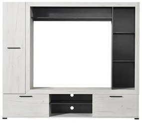 Κέντρο Ψυχαγωγίας - Σύνθεση Lorca Λευκός Δρύς - Μαύρο 195.5x3x171.5 εκ.