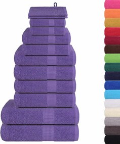 vidaXL Σετ Πετσετών 12 Τεμαχίων FROGN Μωβ 360 γρ./μ²