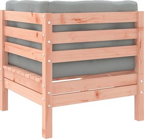 vidaXL Καναπές Κήπου Γωνιακός Μασίφ Ξύλο Ψευδοτσούγκας με Μαξιλάρια