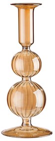Κηροπήγιο ArteLibre Διάφανο/Μελί Γυαλί 20.5cm-05160050