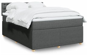 ΚΡΕΒΑΤΙ BOXSPRING ΜΕ ΣΤΡΩΜΑ ΣΚΟΥΡΟ ΓΚΡΙ 140X200 ΕΚ ΥΦΑΣΜΑΤΙΝΟ 3289794