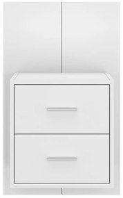 vidaXL Κομοδίνο Επιτοίχιο Γυαλιστερό Λευκό