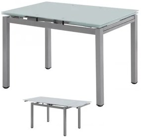 BLOSSOM τραπέζι επεκτεινόμενο Βαφή Γκρι/Γυαλί Άσπρο 110+(30+30)x70 H.76 cm ΕΜ981,1