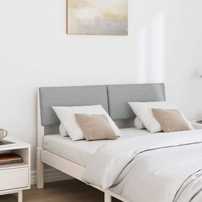 vidaXL Ταπετσαρισμένο κεφαλάρι Ανοιχτό γκρι 120 cm