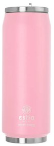 Θερμός με Καλαμάκι 500ml  Travel cup Save the Aegean - Baby Pink ESTIA 01-10317