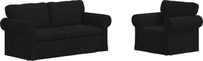 vidaXL Σετ Καναπέ 2 pcs Μαύρο 175 x 82 x 80 εκ ύφασμα