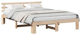 vidaXL Σκελετός Κρεβατιού Καφέ 150 x 200 cm Μασίφ ξύλο πεύκου