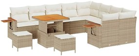vidaXL Σετ Καναπέ Κήπου 12 pcs μπεζ και κρεμ 80 x 80 x 71 cm