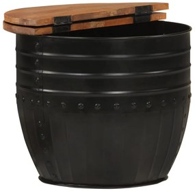 vidaXL Τραπεζάκι Σαλονιού Μαύρο 50x39,5 εκ. Μασίφ Ανακυκλωμένο Ξύλο