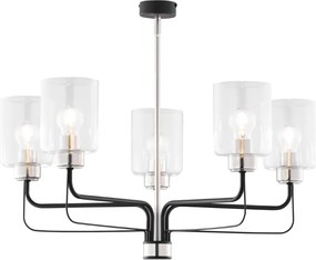 Κρεμαστό Πολύφωτο Ceres Φ74cm Μαύρο με Νίκελ