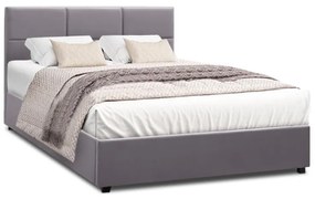 Κρεβάτι Kingston Megapap βελούδινο χρώμα γκρι 150x200εκ. - Βελούδο - GP002-0009,1