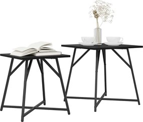 vidaXL Σετ βοηθητικά τραπεζάκια 2 pcs Μαύρη Οξυά